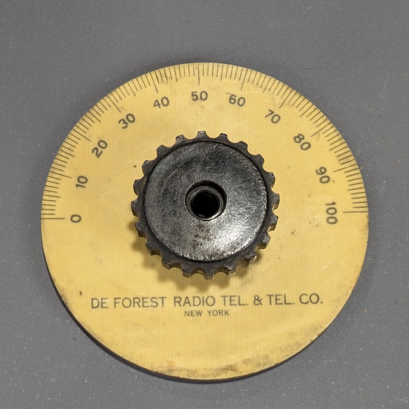 Antique DeForest Radio Tel & Tel Co Tuning Dial/Knob - New York Early Wireless