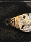 Gold Masonic Ring Vintage Two Tone 14k Gold Diamond 32nd degree  Size 11 — photo 5