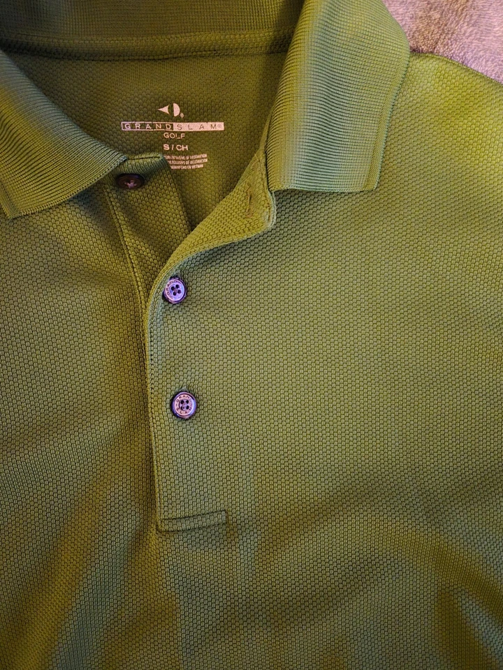 Grande Slam - Manica corta - Verde - Tinta Unita - Taglia S - Polo - Immagine 2 di 4