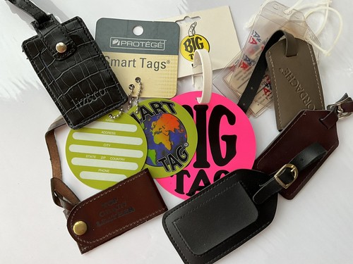 9 lot of 9 Vintage Luggage Tags Smart Tags Leather American Airlines - Picture 7 of 7