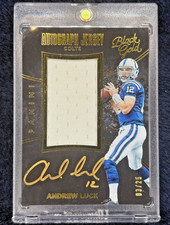 2016 PANINI BLACK ANDREW LUCK GAME-USED ON CARD GOLD INK AUTO SSP /25 COLTS