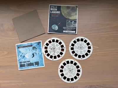 Vintage 1969 Apollo Moon Landing 3 Reel Set & Booklet View-Master Packet B663