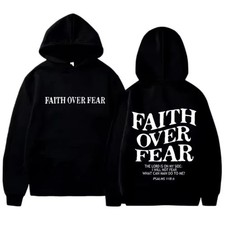 Men's Christian Faith Graphic Hooded Sweatshirt -"Faith over Fear" Unisex Hoodie