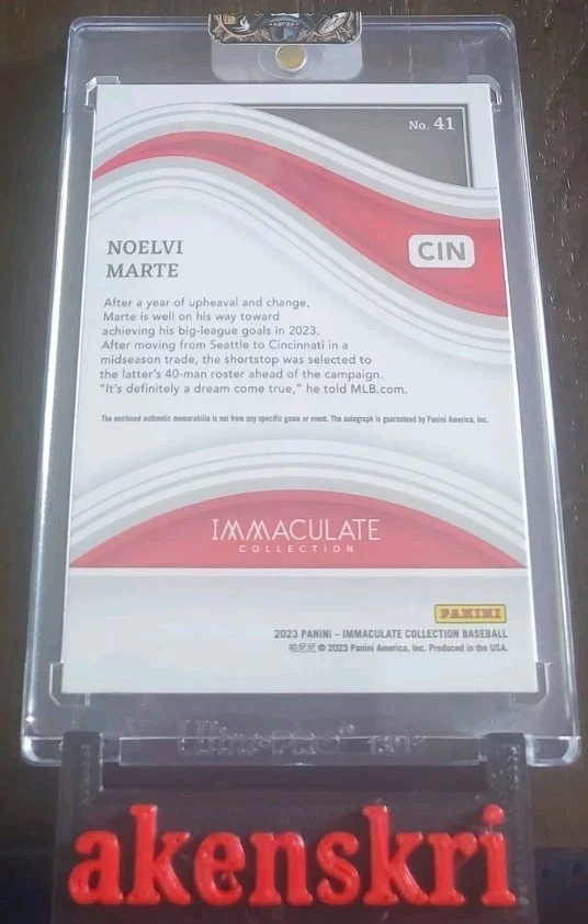 🔥2023 Panini Immaculate Prospect Patch Autographs Noelvi Marte /99🔥  - Image 2 of 4