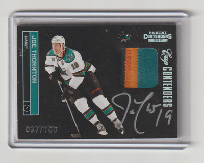 2011-12 Panini Contenders Patch Autograph #135 Joe Thornton 37/100