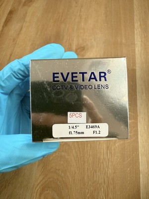 5PCS Evetar E3469A CCTV Video Lens 1.75mm f/1.2 1/4.5'' Security Camera Lens