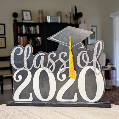 Class of 2020 Graduation Silouette Wooden with Tassle