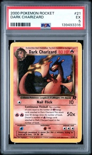 2000 Pokemon Rocket 21 Dark Charizard PSA 5