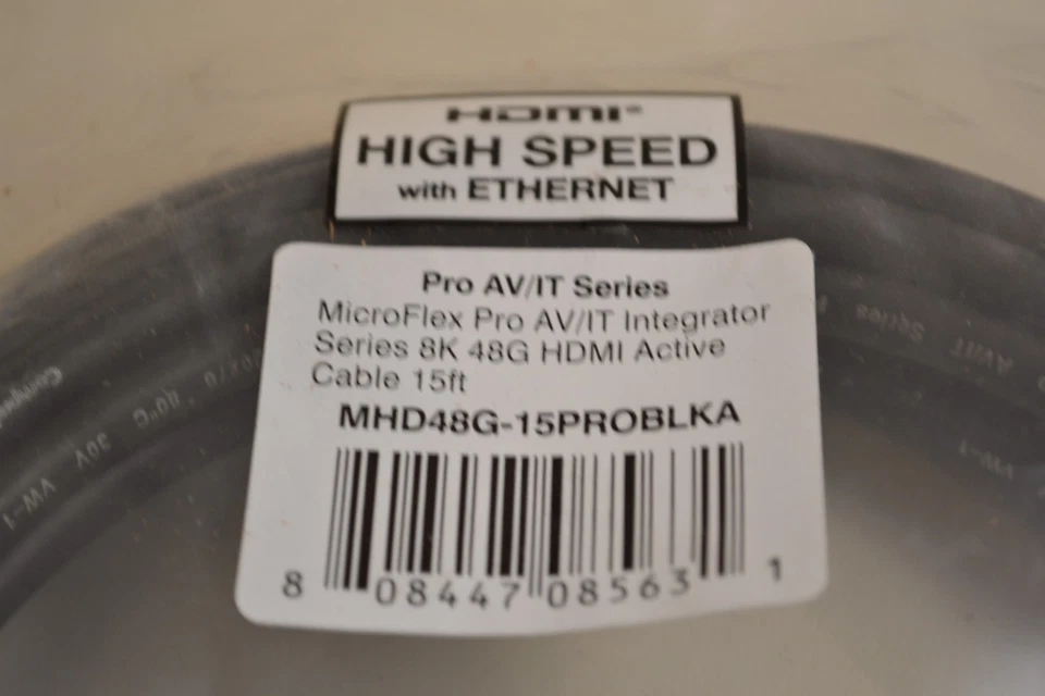 Comprehensive HDMI High Speed w/Ethernet MHD48G-15PROBLKA MicroFlex Pro AV/IT - Image 2 of 3