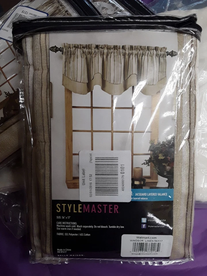 Cenefa en capas de jacquard Windsor Style Master 56" x 17" Foto 2 de 2