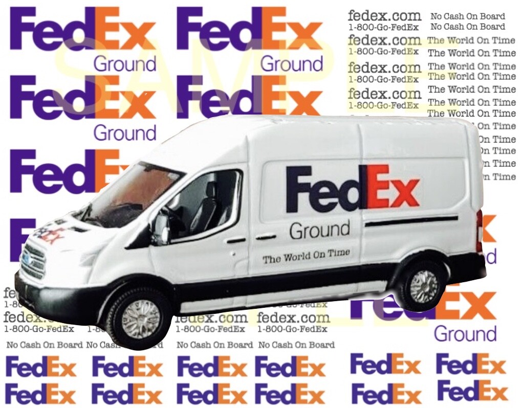 FedEx 1:64,1:43,1:32 & 1:24 WATER SLIDE DECAL FOR HOT WHEELS