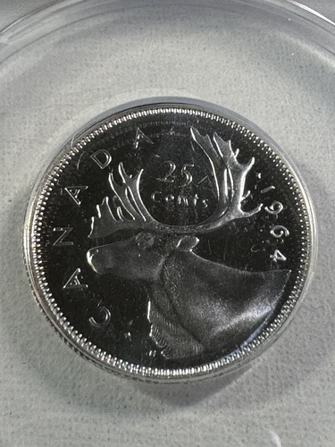1964 Canada 25 Cents Silver Coin Proof Like Graded MS 65 by ANACS