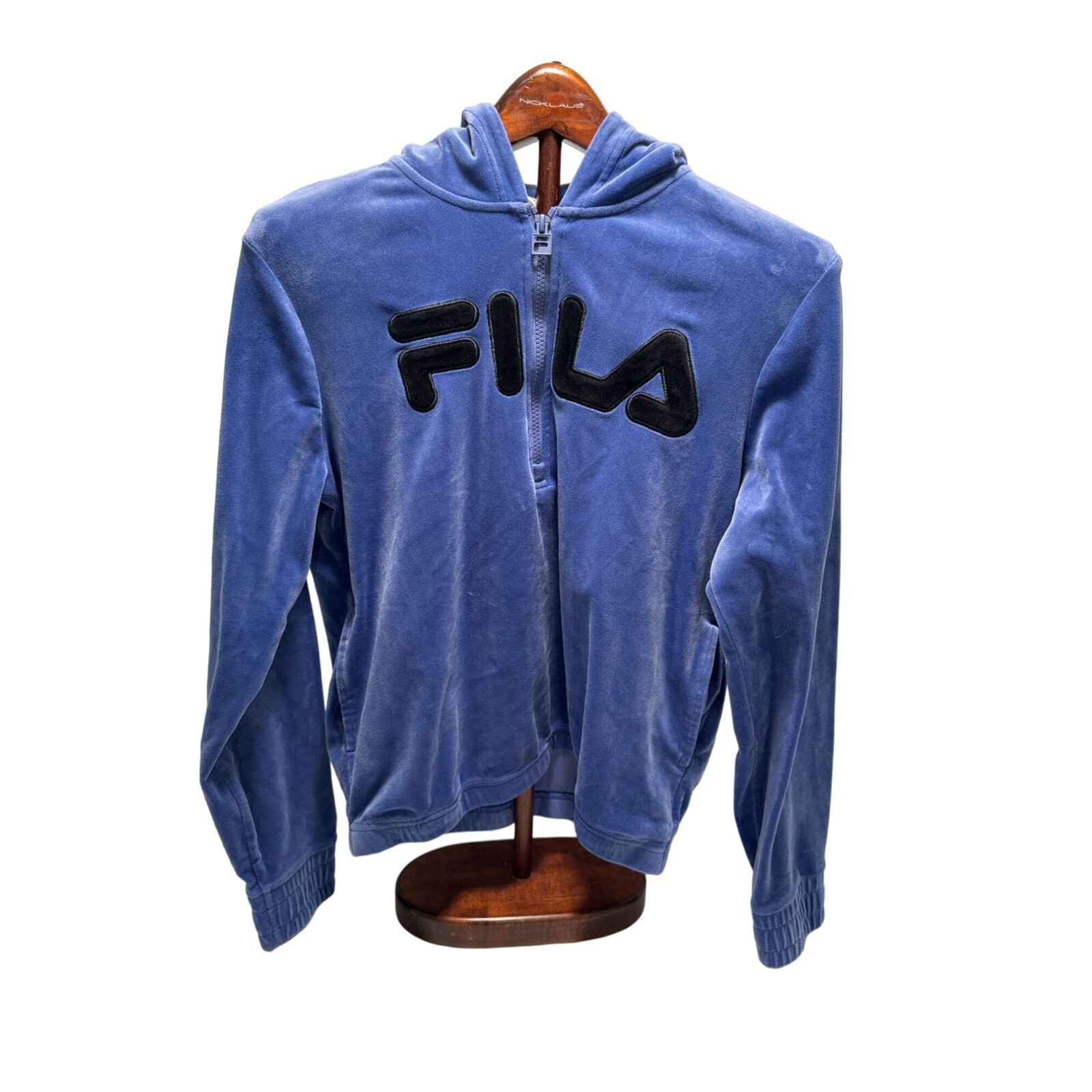 Felpa con cappuccio FILA 1 2 cerniera velluto donna piccola elastica vita track giacca velluto viola