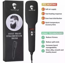 Rapid Beard Ionic Beard Straightener Brush Heated Comb Men 5 Heat Settings 40W