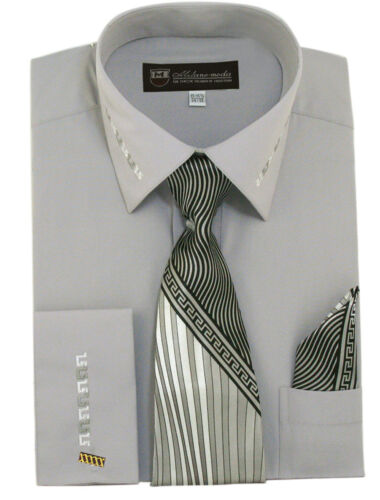 Camisa de vestir para hombre Milano con corbata y pañuelo a juego 35 - Imagen 9 de 15