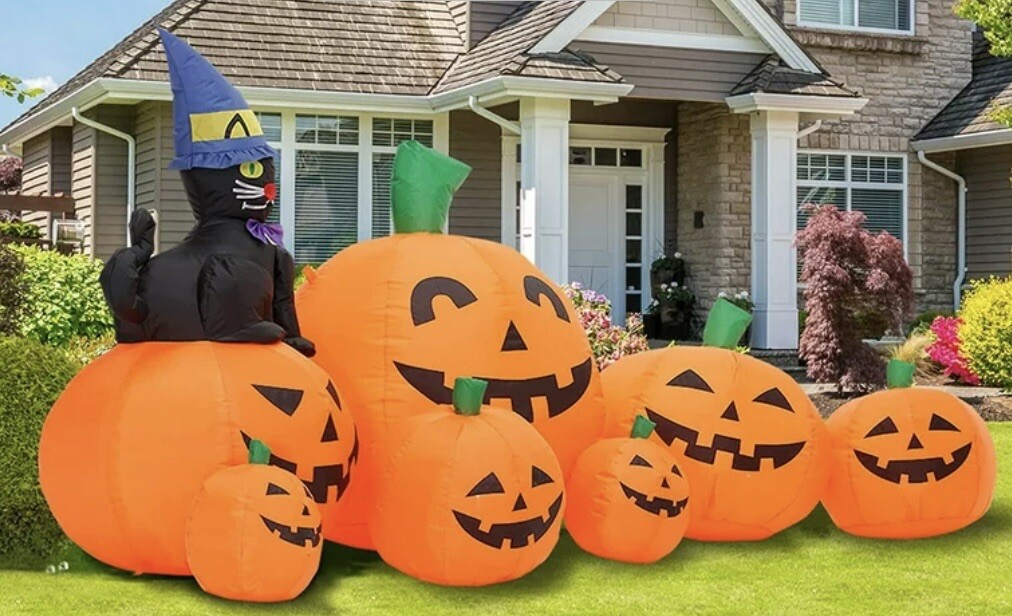 Halloween Inflatable 8 Ft. Pumpkin Patch with LED Lights, Decor, Yard