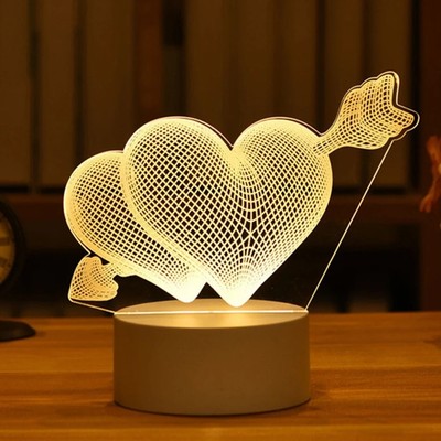 3D Romantische LED Nachtlampe Schlafzimmer Dekor Liebe Geschenk für Familie Mädchen Freund