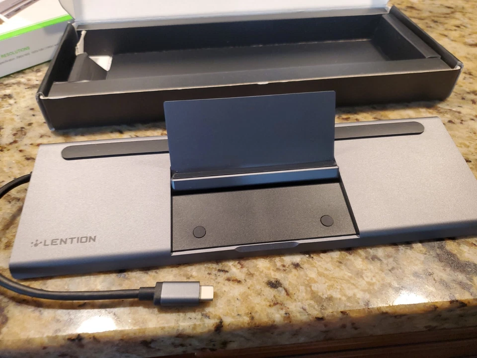 USB C Docking Station with 100W PD HDMI/DP VGA Ethernet Card Reader Aux Adapter - Image 4 of 4