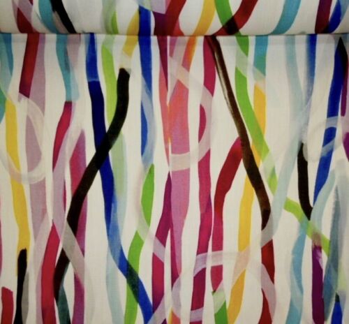 Cotton Brush Stroke Rainbow Fabric - Picture 1 of 3