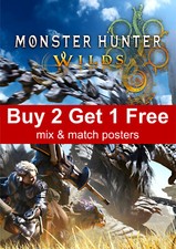 Monster Hunter Wilds 2025 Game Poster A5 A4 A3 A2 A1