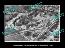 OLD 8x6 HISTORIC PHOTO PUTNEY LONDON ENGLAND AERIAL VIEW MANOR FIELDS c1940