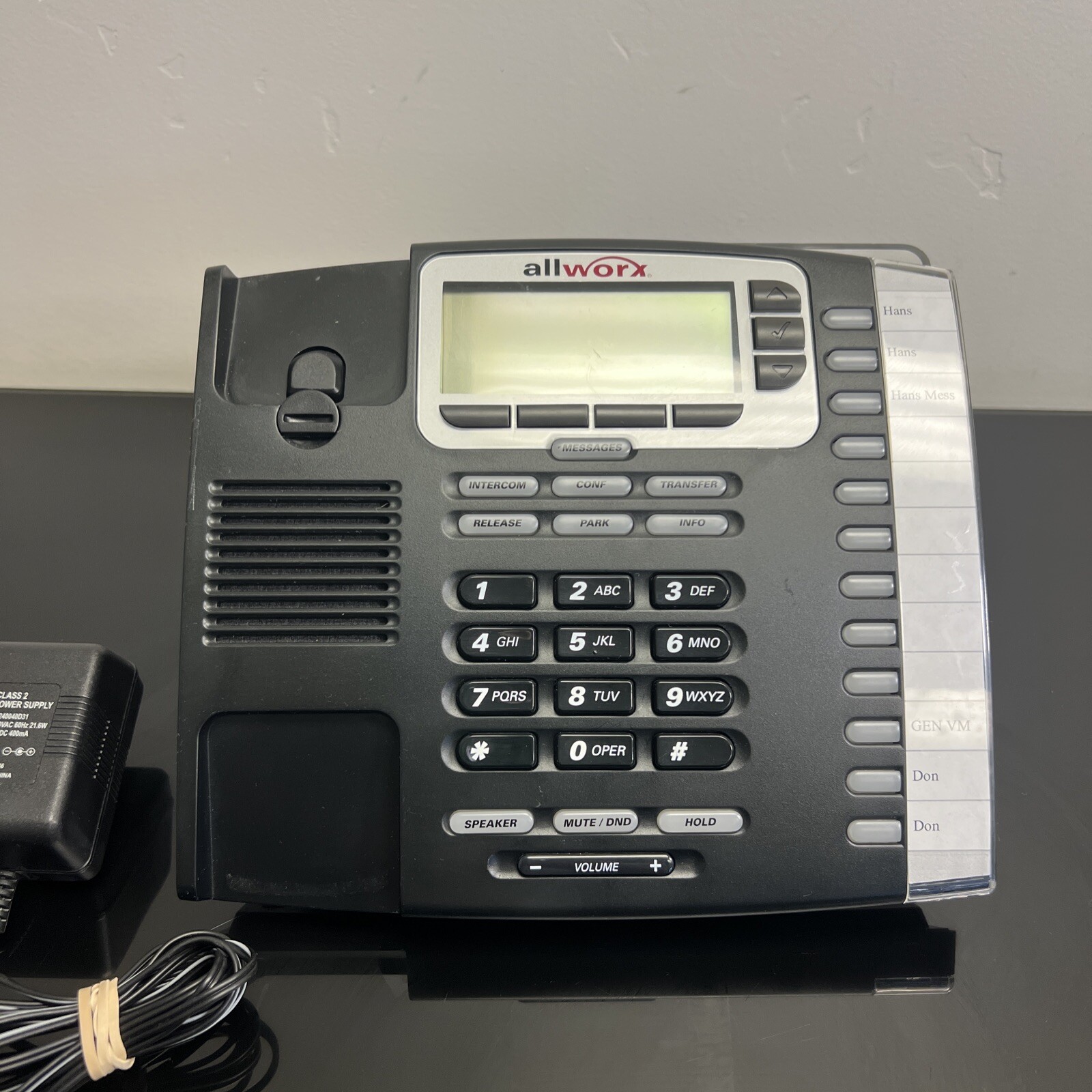 Allworx - 9212L -VOIP Telephone - With Backlit Display-Stand &amp; Adapter ...