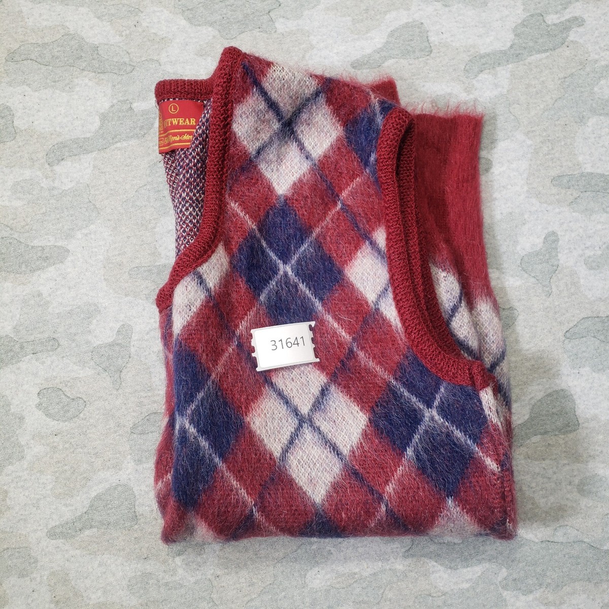 Vintage Sears Kings Road Vest Men's Large Red Argyle Print Vintage Sears Kings Road Vest Men's Large Red Argyle Print