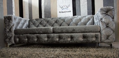 Silber Chesterfield drei-sitzer sofa (sofagarnitur) | eBay