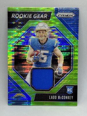 2024 Panini Prizm Ladd McConkey RC Rookie Gear Neon Green Pulsar