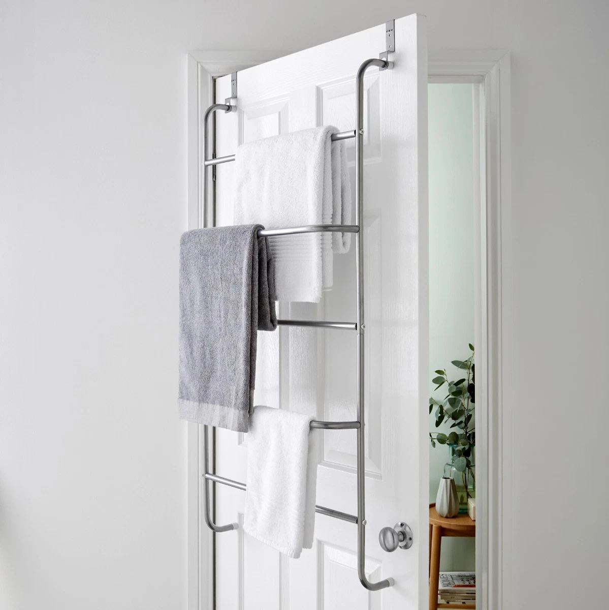 5 Tier Over Door Clothes Airer Towel Rail Rack Hanger Holder Bathroom  Storage 5060642170085 | eBay