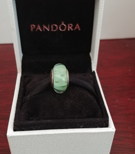 Authentic Pandora Silver Green LOOKING GLASS Murano Glass Bead Charm 4 Bracelets - Picture 15 of 20