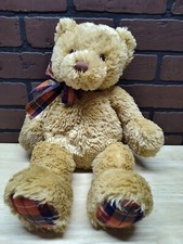 Teddy Bear Gund brown plaid plush stuffed animal toy friend fuzzy shag