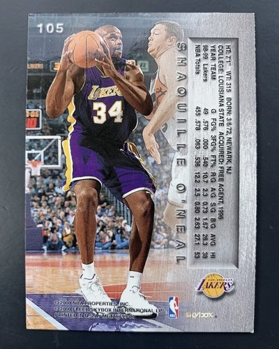 1999-2000 Skybox Metal Shaquille O'Neal #105 Los Angeles Lakers Basketball Card - Picture 2 of 2