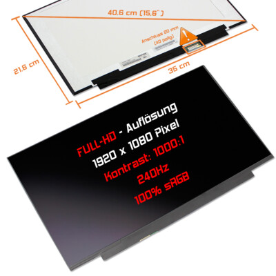 15,6'' LED Display matt passend für MSI WS66 10TL IPS 240Hz 100%sRGB Full-HD