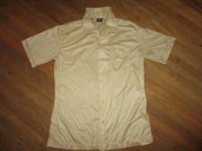 vtg JOEL OF CALIFORNIA POLYESTER SHIRT Button Front Mod Poly Disco Short Sleeve