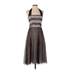 Laundry by Shelli Segal Designer Black Gray Cottagecore Whimsygoth Dress Sz 4