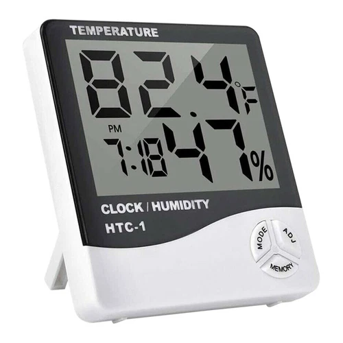 Thermometer Innen Digital LCD Hygrometer Temperatur Luftfeuchtigkeit Messgerät Wecker - Bild 2 von 13