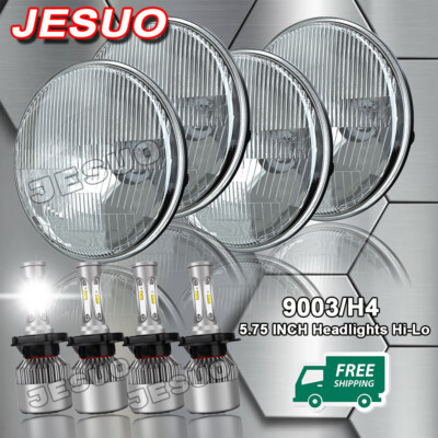 4pcs 5 3/4'' 5.75 inch LED Hi/Lo Headlight Lamp For Dodge Challenger 1970-1974