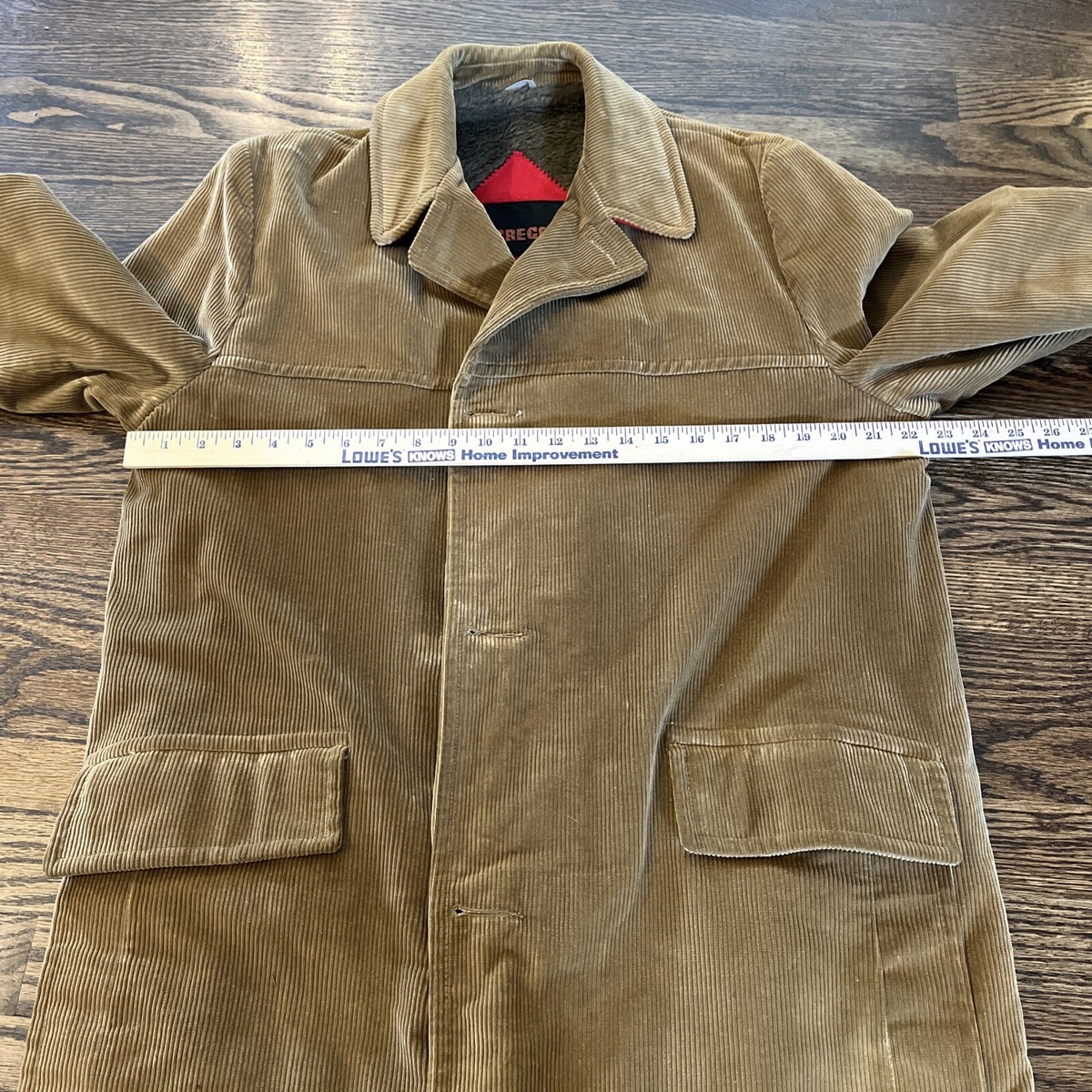 Vintage 70s Style McGregor Tan Corduroy Midi Trench Coat Jacket