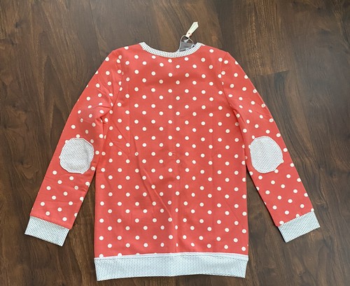 NWT Matilda Jane 435 Hang Time Cardigan Coral Polka Dot French Terry Size 14 - Picture 8 of 8