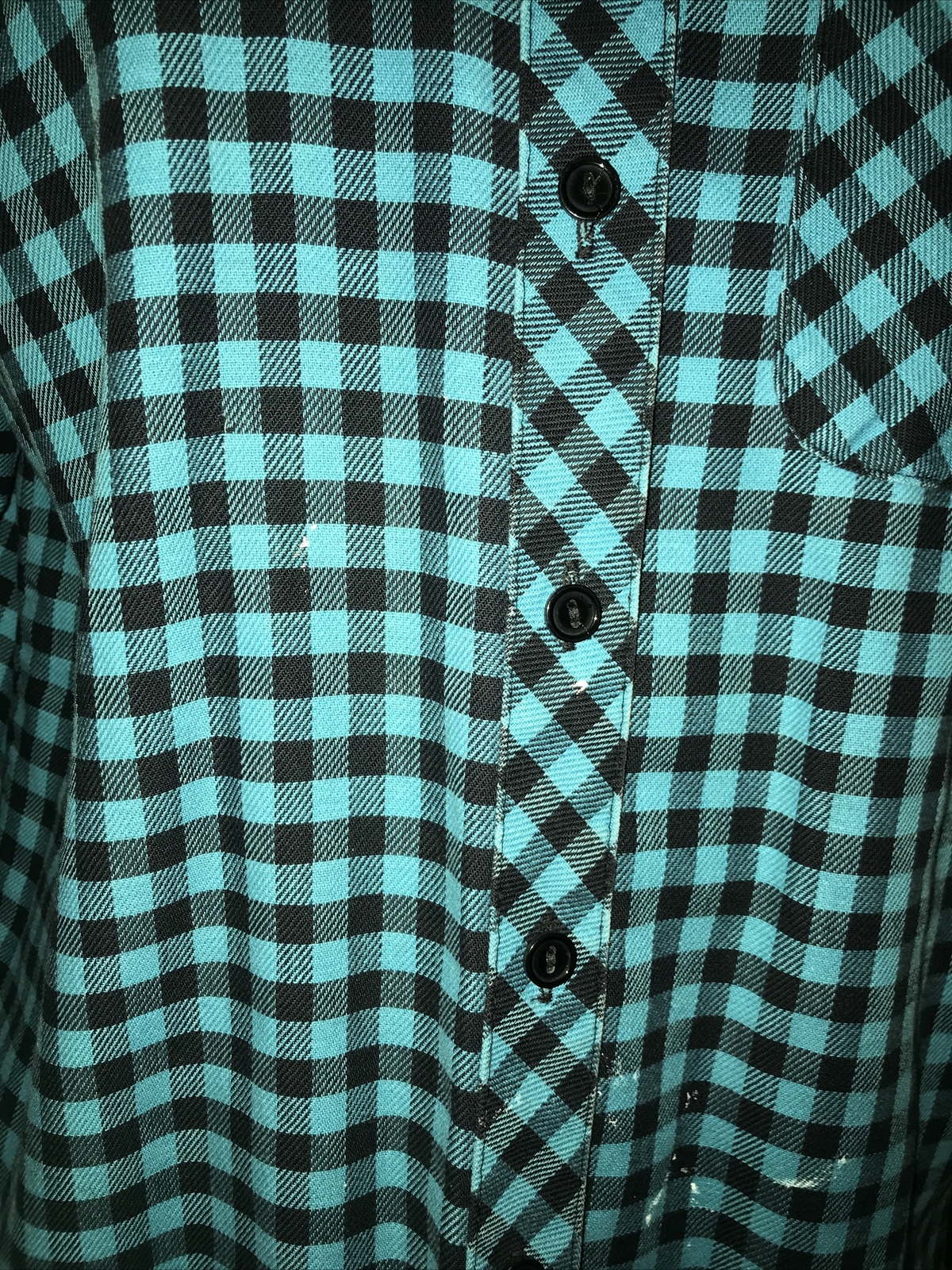 VINTAGE 1970s St Michael M & S Blue/Black Blouse/Top, Size 14, (tlc required) 7