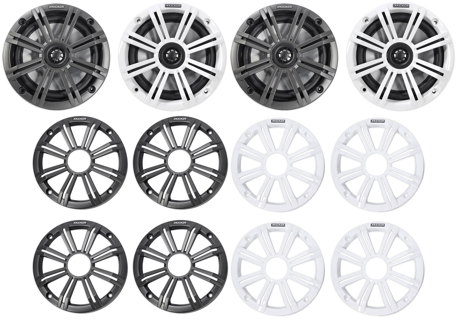 4 Колонки для морских судов KICKER 45KM654 65 мощностью 390 Вт KM65 с угольно-белой решеткой 46590₽