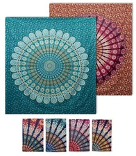 Indian Mandala Ethnic Fabric Large for Furniture Sea Picnic Towel Cotton 210x240 cm