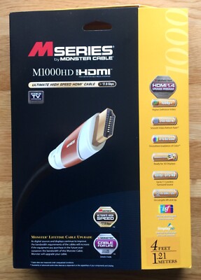 HDMI Kabel Monster Cable M-1000 HD HDMI 4 Feet Gold Contact Connectors