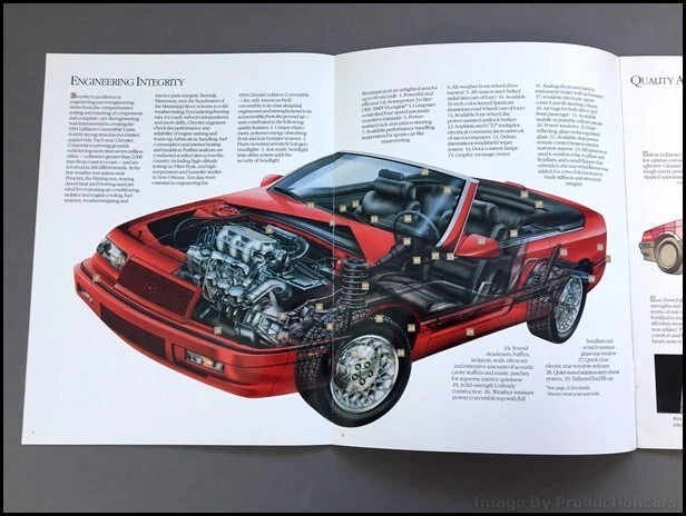 1994 Chrysler LeBaron GTC Convertible 24-page Vintage Car Sales Brochure Catalog Foto 3 de 4