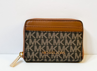 MICHAEL KORS JET SET TRAVEL ZIP AROUND CARD CASE WALLET MK GLITTER