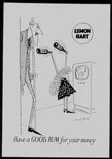 LEMON HART RUM (Ronald Searle) - Vintage (NICHT Repro) WERBUNG. Kostenloser UK-Versand