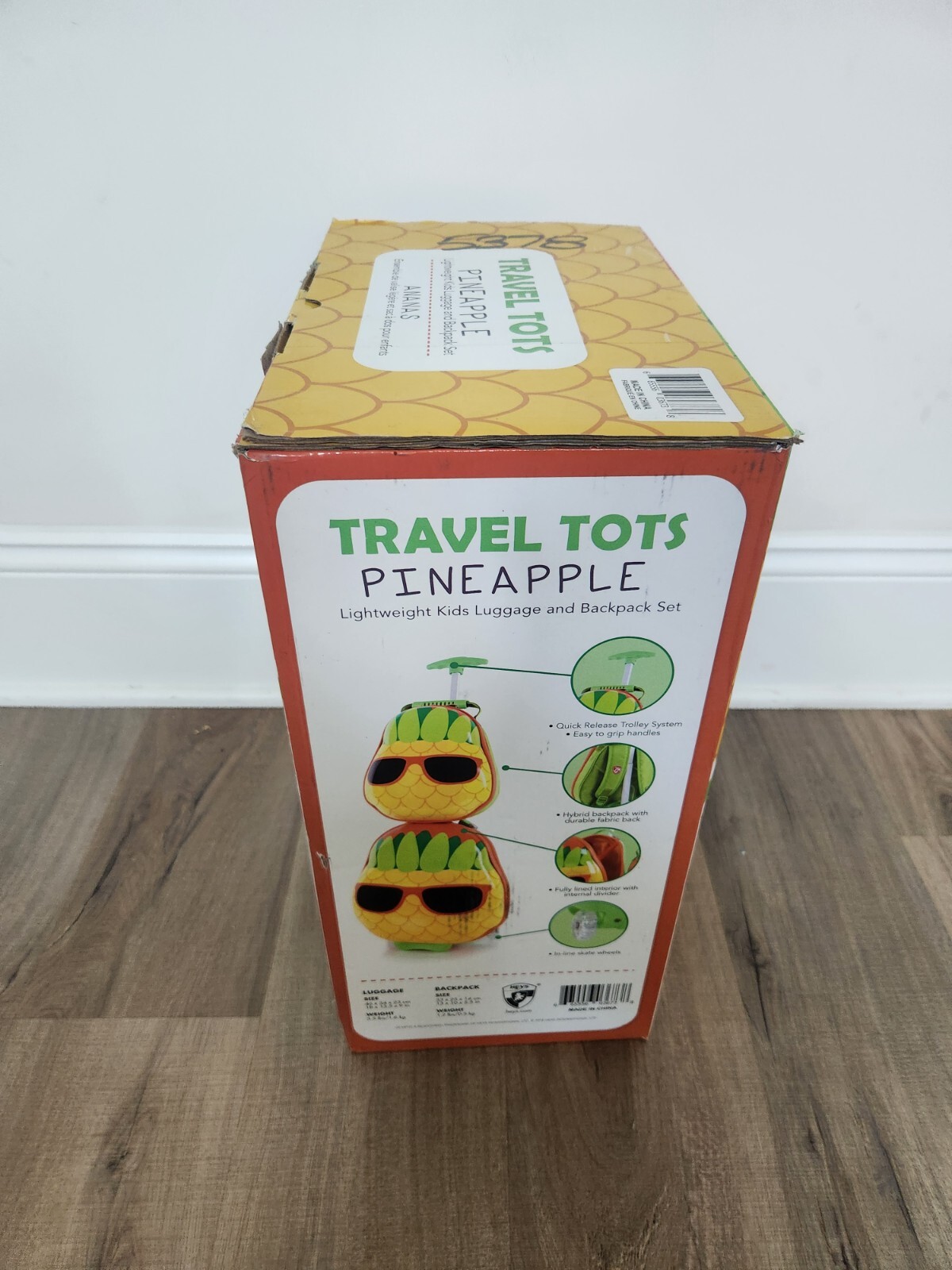 Travel Tots Pineapple Lightweight Kids Luggage and Backpack Set