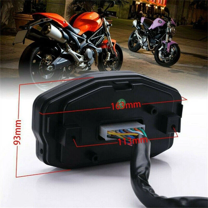 Universal Motorcycle LCD Digital Backlight Odometer Speedometer Tachometer Gauge - Image 4 of 4