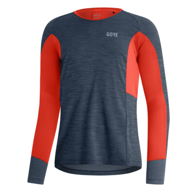 Gore Wear Energetic LS Shirt Men Herren Orbit Blue Fireball Langarm Laufshirt